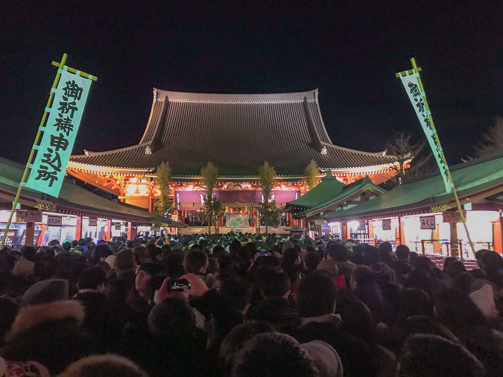 New Year's crowd at Senso-ji. Photo: Ingrid